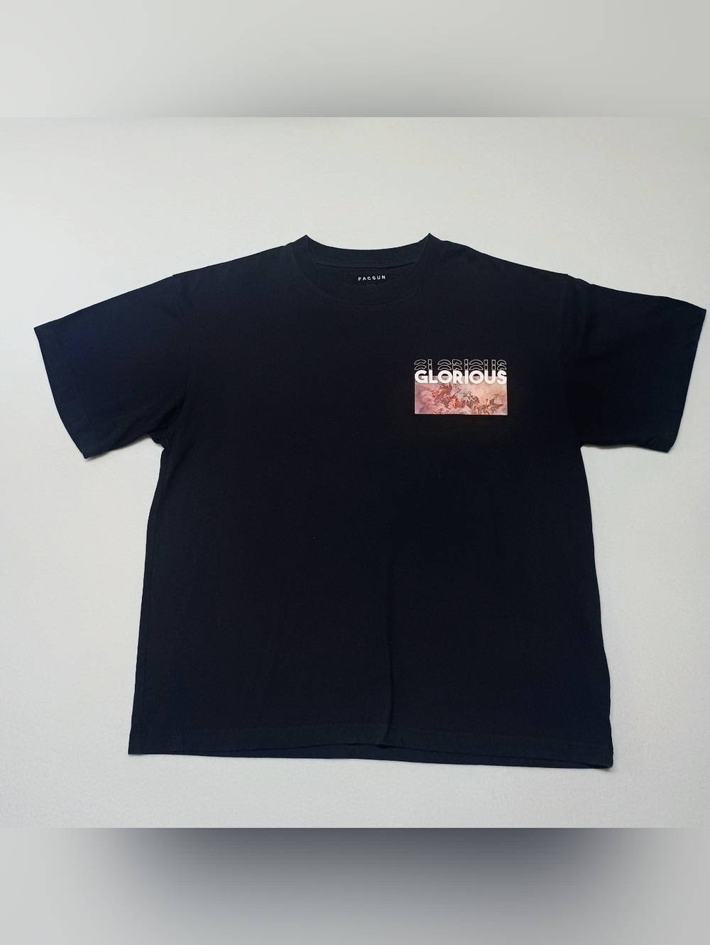 PacSun Black Short Sleeve 'Glorious' Graphic Tee Mens Size L